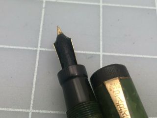 Judd ' s Jade Green Parker Duofold Jr Fountain Pen 14kt Gold Fine Nib 7