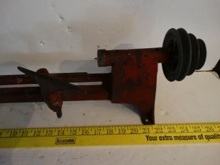 Antique Machinists bench lathe assembly motor type red paint maker? 24 inches 2