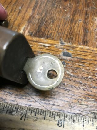 Antique HURO Lock & HURO Key Very Old Stamped U.  S B.  I.  A A7965 6
