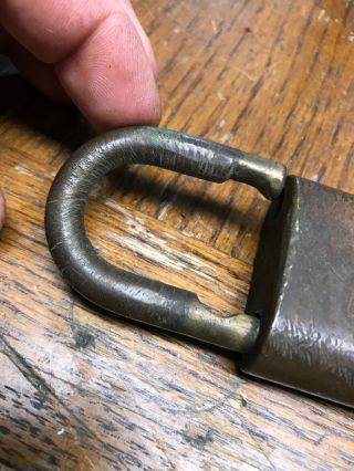 Antique HURO Lock & HURO Key Very Old Stamped U.  S B.  I.  A A7965 7