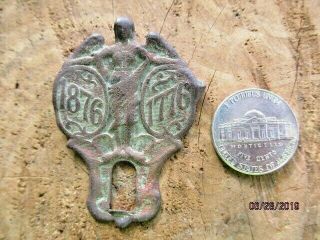 1876 1776 Centennial Souvenir Angel Pin Brooch Name Plate Slot? Philadelphia