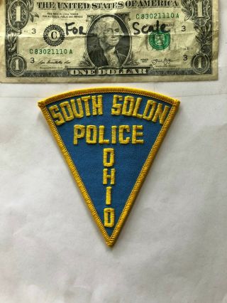 Rare South Solon Ohio Police Patch Un - Sewn Shape