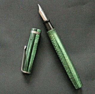Esterbrook Vintage Marbled Green Fountain Pen,  Osmiridium Nib