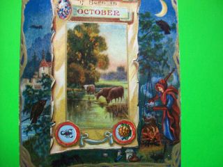 Vintage 1911 Postcard Jewel & Flower Fortune Julius Bien Marks 37 October Opal