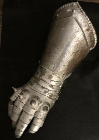 Antique Knights Armor Steel Victorian - Era Gauntlet Sword Glove Infinity Vintage