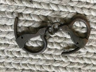 Authentic Antique 1866 Patent Towers Model Handcuffs No Key Pat June 17 & July