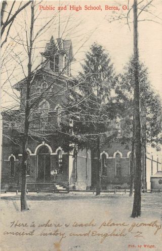 F61/ Berea Ohio Postcard 1911 Public And High School Building