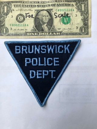 Rare Old Brunswick Maryland Police Patch Un - Sewn In Great Shape