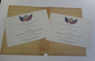 1939 Invitations To Nyc Welcome Of King George Vi & Queen Elizabeth