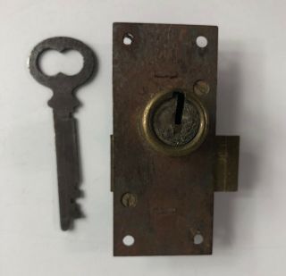 Antique Eagle Lock Co.  Flat Skeleton Key And Desk Lock
