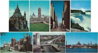 7 Ontario Postcards - Chrome - 1960 