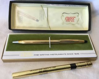 Cross 1/20 12kt Gold Filled Vintage Ballpoint Pen Usa With Box