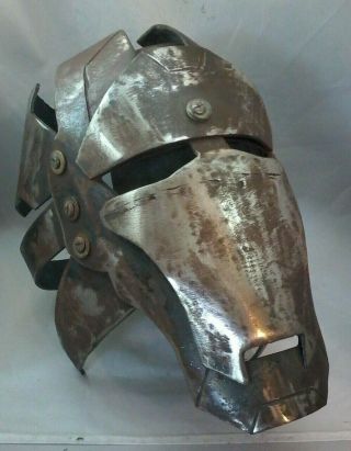 Brutal Handmade Steel Mask Primitive Gladiator Brutalist Renaissance Display