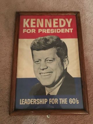 Origional 1960s Kennedy For President Campaign Poster