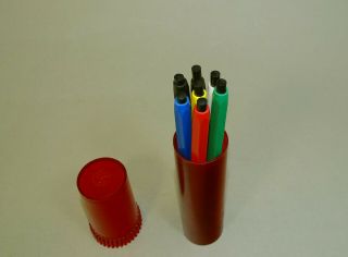 Set of 7 Vintage Russian Soviet Mechanical Pencils KIMEK w/ Round Red Box 6