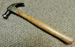 Vintage Stanley Curved Claw Hammer - 19 Oz.  - 52 1/2 Orig.  Label Remnants