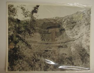 Large Vintage 11 " X 14 " B&w Photo Of Pueblo Indian Cliff Rock Cave House