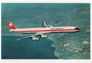 Air Canada Douglas Dc - 8 Aircraft Advertising Postcard