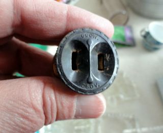 Antique Electric Light Screw In Socket Plug Adapter Brass Porcelain