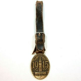 1915 San Francisco Panama Pacific Intl Expo Ferry Building Watch Fob with Strap 2