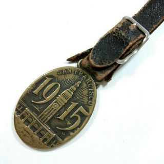 1915 San Francisco Panama Pacific Intl Expo Ferry Building Watch Fob with Strap 5