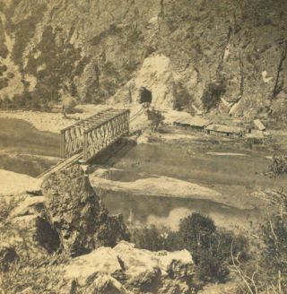 Ca.  1880 Union Pacific Rr Tunnel 3 Weber Canyon Utah By C.  R.  Savage Salt Lake