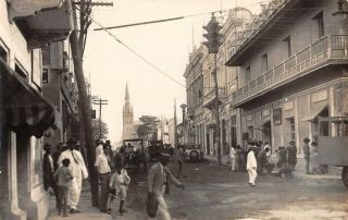 Barranquilla,  Colombia,  Avenida Boyaca,  Trolley,  People,  Real Photo Pc C 1910 - 20