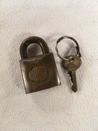 Vintage Cast Brass Corbin Lock With Padlock Key