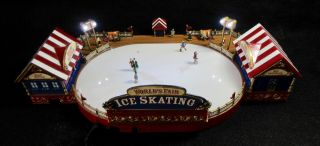 MR CHRISTMAS GOLD LABEL WORLD ' S FAIR SKATERS Skating rink Box VGUC 2