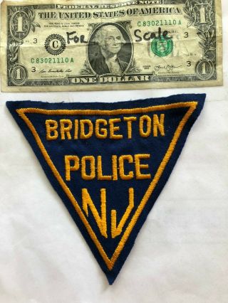 Rare Old Bridgeton Jersey Police Patch Un - Sewn In Great Shape