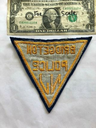 Rare Old Bridgeton Jersey Police Patch un - sewn in Great Shape 2