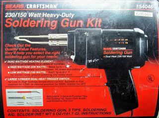 Craftsman Sears 230/150 Heavy Duty Soldering Gun With Tips & Solder 2