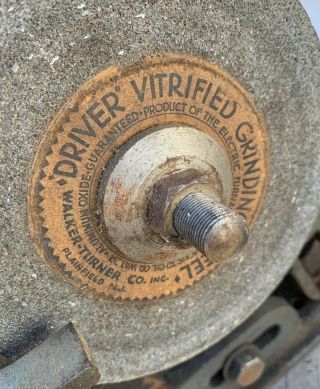 Vintage Walker Turner Driver Line Belt Driven Bench Grinder 5