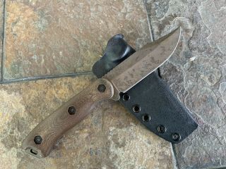 Ka - Bar Becker Bk17 Clip Point Knife Mod Forced Patina Custom Kydex Sheath