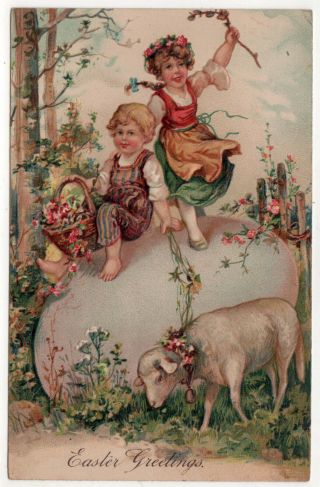 Easter Greetings Pc Postcard Holiday 1909 Washington Rhode Island Ri Coventry