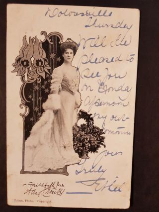 Art Deco Australia Nsw Victoria Theater Actress Sign Talma Postcard,  Stamp 1908