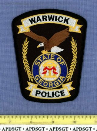 Warwick Georgia Sheriff Police Patch State Seal Flying Eagle