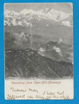 Postcard - Darjeeling From Tiger Hill Himalaya - Sea Post Office 1902