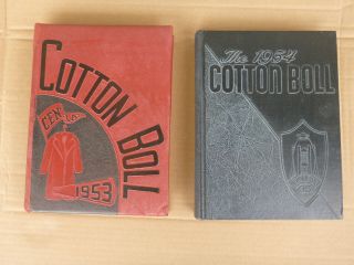 1953 & 1954 Central High School Yearbook " Cotton Boll " Jackson Mississippi