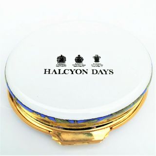 Halcyon Days Sunflowers on Blue Enameled Box 5