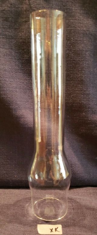 Vintage Tall Clear Glass Oil/kerosene Lamp Chimney 12 " Tall 2⅜ " Fitter Xk
