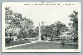 Robert E Lee Statue Marianna Arkansas—vintage Confederate Monument 1931
