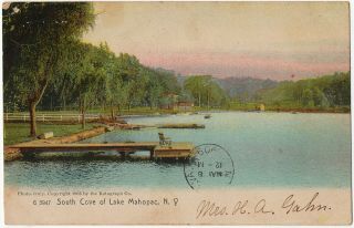 1909 South Cove Of Lake Mahopac York Ny Rotograph Rare Db Antique Postcard