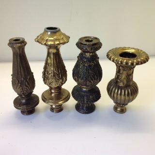 4 Vintage Cast Metal Lamp Columns Spacers Table Or Floor Lamp Restoration Parts