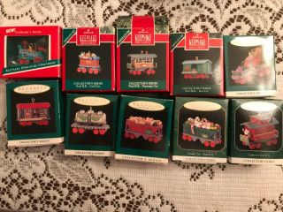 Hallmark Keepsake Miniature Noel Railroad Ornaments - Comp.  Set Of 10 (1989 - 98)