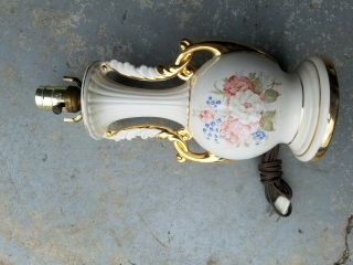 Victorian/vintage/antique Porcelain Table Lamp.  Gorgeous.  Needs Harp,  Shade, .
