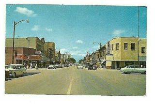 Vintage Post Card C.  1960 York,  Neb.  Lincoln Ave Main Street Rexall Drug Store