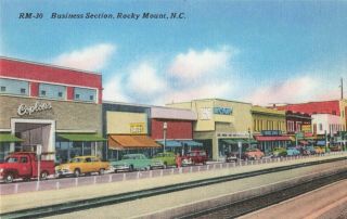 Postcard Business Section Rocky Mount North Carolina