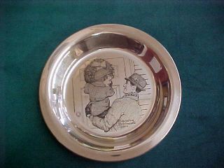 Norman Rockwell 1974 - Hanging The Wreath - Sterling Silver - 116.  5 Dwt