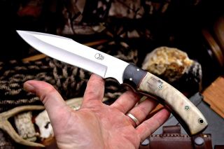 CFK Handmade D2 Custom Sheep Horn Large Hunting Skinning Camping Utility Knife 4